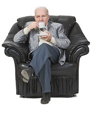 Image showing Senior drinking coffee