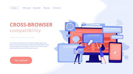 Image showing Cross-browser compatibility concept landing page.