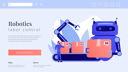 Image showing Labor substitution concept landing page.