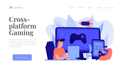 Image showing Cross-platform play concept landing page.