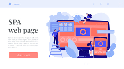 Image showing Single page application concept landing page.