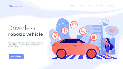 Image showing Autonomous car concept landing page.