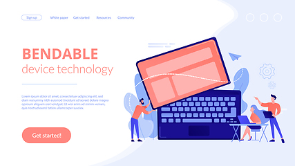 Image showing Detachable device technology concept landing page.