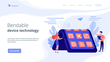 Image showing Bendable device technology concept landing page.