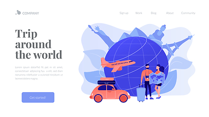 Image showing Global travelling concept landing page.