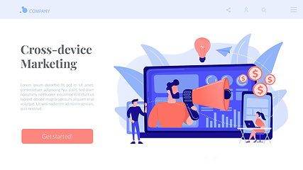 Image showing Cross-device marketing concept landing page.