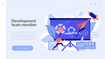 Image showing Agile project managementconcept landing page.