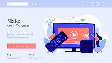 Image showing Smart TV box concept landing page.