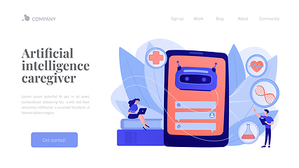 Image showing Chatbot in healthcareconcept landing page.