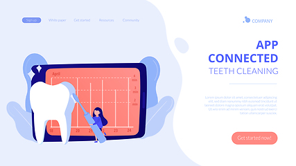 Image showing Children electric toothbrush concept landing page