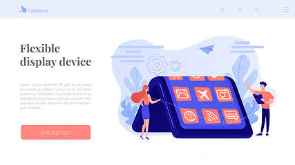 Image showing Bendable device technology concept landing page.