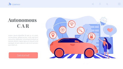 Image showing Autonomous car concept landing page.