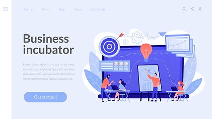 Image showing Business incubator concept landing page.