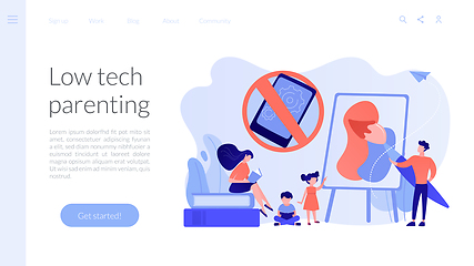 Image showing Low tech parenting concept landing page.