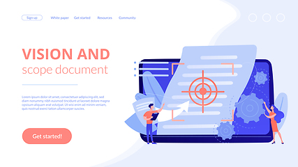 Image showing Vision and scope document concept landing page.