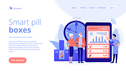 Image showing Smart pill boxes concept landing page