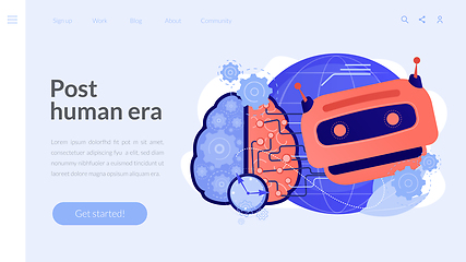 Image showing Technological singularity concept landing page