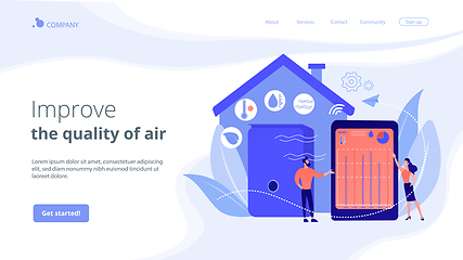 Image showing Air quality monitor concept landing page