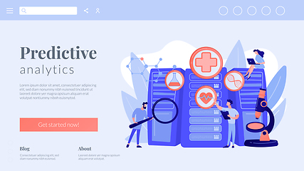 Image showing Big data healthcare concept landing page.