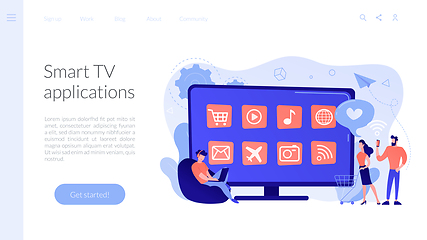 Image showing Smart TV applications concept landing page.