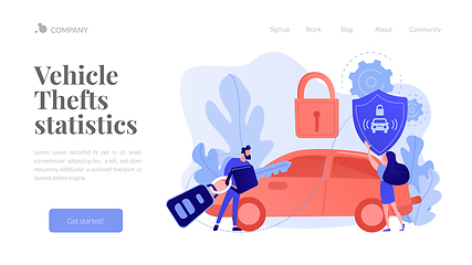 Image showing Car alarm system concept landing page.