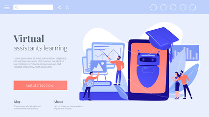 Image showing Chatbot self learningconcept landing page.