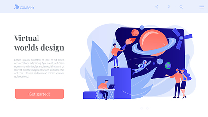 Image showing Virtual world development concept landing page