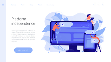 Image showing Cross-platform software concept landing page.