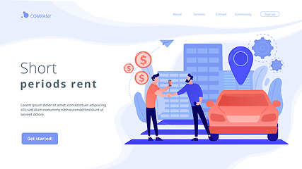 Image showing Carsharing service concept landing page.