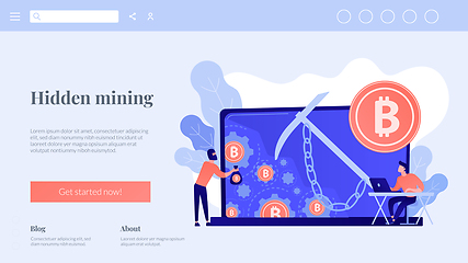 Image showing Hidden mining concept landing page.