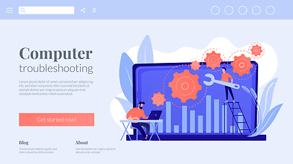 Image showing Computer troubleshooting concept landing page.
