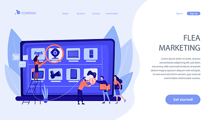 Image showing Online flea market concept landing page.