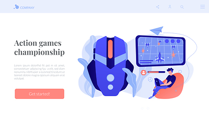 Image showing Action game concept landing page.
