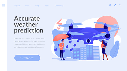 Image showing Meteorology drones concept landing page.
