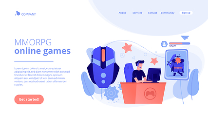 Image showing MMORPG concept landing page.