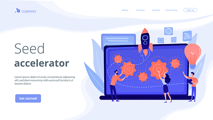 Image showing Startup accelerator concept landing page.