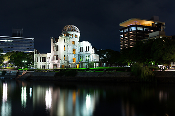 Image showing Atomic bomb dome in Hiroshima at night