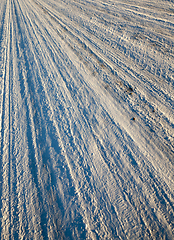 Image showing compacted snow on the road