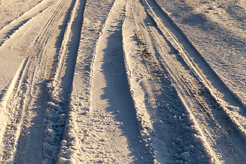 Image showing Tracks on snow