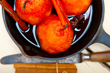Image showing poached pears delicious home made recipe