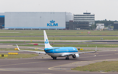 Image showing SCHIPHOL, AMSTERDAM, JUNE 29, 2017: View of a KLM plane at Schip