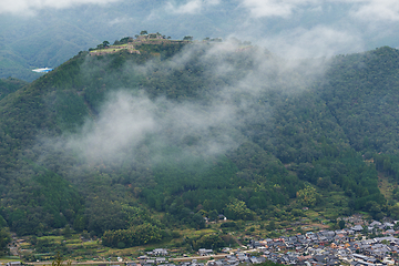 Image showing Japanese Takeda Castle and sea of cloud