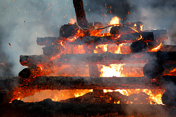 Image showing big fire, burning witches