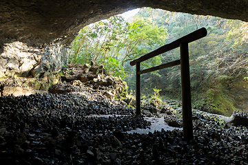 Image showing Torii in the cave