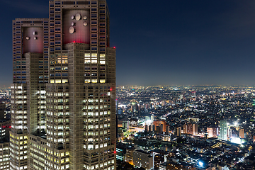 Image showing Tokyo skyline at night