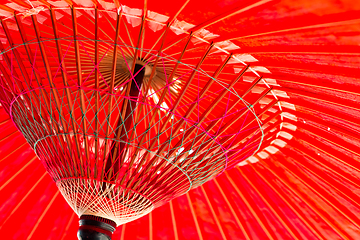 Image showing Japanese red umbrella