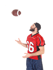 Image showing Football player playing with his football