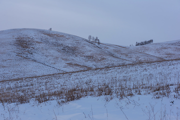 Image showing Altai mountains winte road