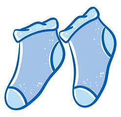 Image showing A pair of blue winter socks vector or color illustration