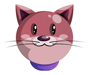 Image showing Simple purple cartoon cat vector illustartion on white backgroun